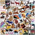 50 adesivi impermeabili di cavalli cartoon per decorare valigie laptop e bottiglie - 50 Fogli/Confezione