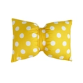 Yellow velvet bow pillow with white polka dots and sweet ribbon design for room decor - Yellow with White Polka Dots