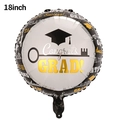 18 inch round graduation balloon with Congrats Grad text and black gold details - 18 Inch Graduation Round Balloon Style 0055