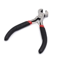Manual end cutting pliers with black non-slip grip and spring for DIY metal wire cutting - End Cutting Pliers