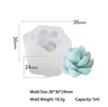 Stampo in silicone succulento 36x36x24mm per candele fai-da-te e resina - Candela succulenta 07 (190)