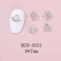 Detail shot of silver starfish nail art charm with rhinestones for summer manicure - Elegant Dancer Style (AN51)