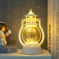White vintage lantern LED light with traditional pavilion design and warm fairy lights - Dreamy White (String Lights)