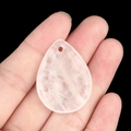 Translucent pink crystal teardrop pendant with natural texture for DIY jewelry making - White Crystal