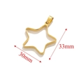 Golden stainless steel star-shaped pendant frame with measurements 33mm by 30mm - Pentagram / Gold