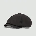 Classic black vintage newsboy cap with six-panel construction in soft twill cotton - Dark Gray