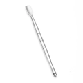 Close-up of dual-head stainless steel tool with flat scraper and ball tip for nail care - Single Silver (Style C)
