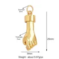 Golden fist pendant in micro-paved copper, 25mm length DIY jewelry accessory - M599478-gold / Gold