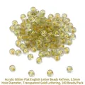 4x7mm acrylic alphabet beads with gold glitter for DIY jewelry making 100pcs - 4x7mm (100 Pcs/Pack) / New Transparent Gold Letters