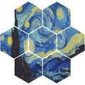 Diamant-Malerei Auto-Untersetzer mit Van Gogh Sternennacht Sechseck-Mosaikmuster - CZD-053 Van Gogh Sternennacht / 2 Stück/Set