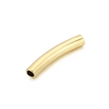 Perla a tubo curvo in acciaio inossidabile dorato lucido per gioielli fai da te - Oro 5x30mm Stile senza Anello (KLJ240-Z)