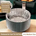 Set of 10 disposable thick silver foil trays for 3-4L air fryers, 16x13x4.5cm - Diameter 16cm (10 Pieces)