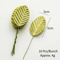 Artificial grass green velvet leaves with wire stem, 10pcs bundle for DIY Christmas decor - Light Green Rose Leaf (10 Pcs/Bundle)