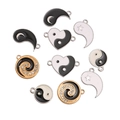 Yin Yang Tai Chi enamel charms in black and white for DIY jewelry making sets - Style 6 Assorted Tai Chi Mix