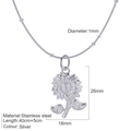 Sonnenblumen-Halskette aus silbernem Edelstahl mit verstellbarer Schlangenkette - Stahl-Sonnenblumen-Halskette (S4)