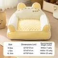 Size guide for yellow checkered pet bed with cat ears for cats and small dogs - Rock Yellow Sofa Nest / Rock Yellow / XL (65*50*45cm)