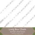 Chaîne box en acier inoxydable argenté pour bijoux DIY, maillons 4x10mm, 1 mètre - Chaîne Vénitienne Longue (Large 4x10mm) 1m