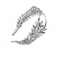 Barocker Haarreif mit silbernen Blättern im griechischen Stil vor weißem Hintergrund - Silber