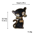 Grand écusson brodé chat à paillettes pour vêtements DIY décoration 22,9x16cm - Chat Noir Noeud Papillon