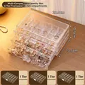 3-layer clear acrylic jewelry organizer with 72 compartments for rings and earrings - 3 Layers 72 Slots / Clear