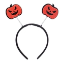 Detail of Halloween headband featuring spring-mounted orange felt pumpkins on a black band - 67# Pumpkin