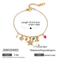 Stainless steel necklace with zircon pendant featuring detailed size and weight dimensions - Heart Zirconia Bracelet(JDB0204002)