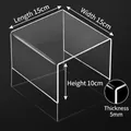 5mm thick transparent acrylic U-shaped riser shelf with dimensions of 15x15x10cm - 15x15x10cm (4mm)