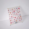 Pegatinas de uñas en relieve con rosas, estrellas y conejos en tonos suaves rosa y azul - TS-2105 Planeta de Rosas