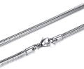 Collar de cadena de serpiente de acero inoxidable plateado con cierre de langosta - 3mm*45cm / Color Acero