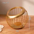Golden iron wire coffee pod basket with COFFEE tag on a rustic wooden table surface - Gold Basket (No Stand)