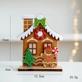 Filz-Lebkuchenhaus Weihnachtsdeko mit Holzfuß, 16 cm hohe Tischdekoration - Kleines Lebkuchenhaus