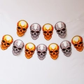 Halloween skull banner with orange and floral skull flags for party wall decoration - Halloween Orange Skull Banner