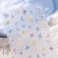 5D embossed floral nail art sticker M-1175 with pearlescent gradient flower petals - 5D Flower Relief (M-1175)