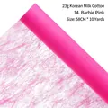 Barbie pink milk cotton flower wrapping paper, 23g delicate semi-transparent fiber texture - 23g Korean Milk Cotton (58cm*10 Yards) / Barbie Pink