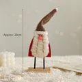 Handcrafted 20cm wool felt Santa Claus ornament with wooden base for Christmas decor - Standing Santa Claus