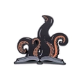 Pink enamel pin featuring a monster tentacle emerging from an open book accessory - Book And Sea Monster Tentacle Style (xz8563)