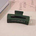 Matte dark green 10.5cm rectangular hair claw clip for women on a minimal desk - #30 Matte Dark Green - 10.5cm / Bulk (No Packaging)