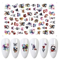 Self-adhesive nail stickers with skull, butterfly, and rose designs in F683 style - Self-adhesive F-683 (Unpackaged)