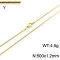Minimalist 18k gold plated stainless steel snake chain necklace 500mm x 1.2mm - Gold 1.2mm Snake Chain (KN203738-Z)