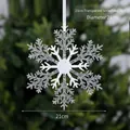 Ornamento a fiocco di neve in acrilico glitterato da 21cm per decorare l'albero di Natale - 21cm Fiocco di Neve Trasparente Stile D