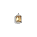 18K gold plated stainless steel square pendant with champagne gemstone for women - November (Champagne) / Steel
