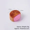 Braunes PVC Mondkuchen Modell Spielzeug mit rosa Füllung, 3,7x3,5x2cm groß und 19g schwer - Rosenfüllung (Wort: Mid-Autumn Mooncake)