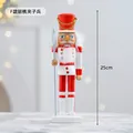 25cm red and white wooden Nutcracker soldier puppet with silver spear decoration - Style F Nutcracker Soldier-25cm
