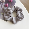 Elegant silver grey satin scrunchie with a silky finish for hair styling - 9# Light Grey