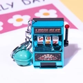 Blue mini lucky slot machine keychain with matching bell and classic casino symbols - Sky Blue + Lobster-shaped Blue Bell / 1000 Minimum Order