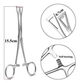 Pinza per piercing autobloccante in acciaio inox 15,5cm con punta da 0,7cm - Pinze chiuse triangolari 0,7 cm