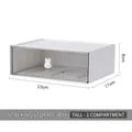 White stackable desk drawer with rabbit handle and transparent front, 23x17x8cm size - High Type - 1 Drawer