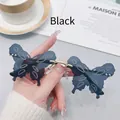 Fashionable butterfly-shaped sunglasses with black lenses and golden metal frame - Black