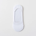 White breathable mesh cotton no-show socks with non-slip silicone and ribbed support - One Size / White