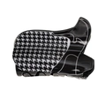 Classic black and white houndstooth pattern hair clip with a minimalist glossy finish - Black and White Houndstooth Boot Style